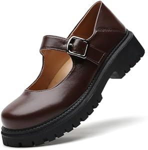 QZMX Zapatos De Vestir Mary Jane Con Plataforma Para Mujer, Con Tacón De Bloque, Hebilla Y Punta Redonda, Tacón Alto Negro, Zapatos De Fiesta De Noche, 42 UE, Color Negro