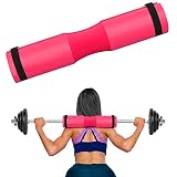  Almohadilla Barra Gimnasio Protector Almohadilla de Protección Ergonómica Cuello y Hombros Protección Almohadilla para Sentadillas y Empuje de Cadera, 45*10cm (Rose Red)