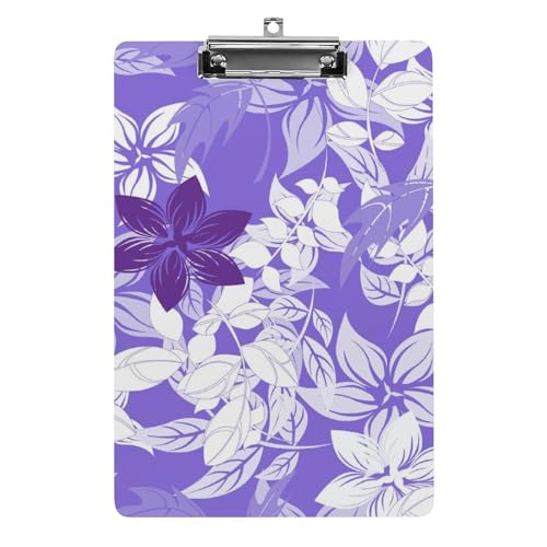 Planchettes à pince porte document avec clip à profil bas A4 fleur violette