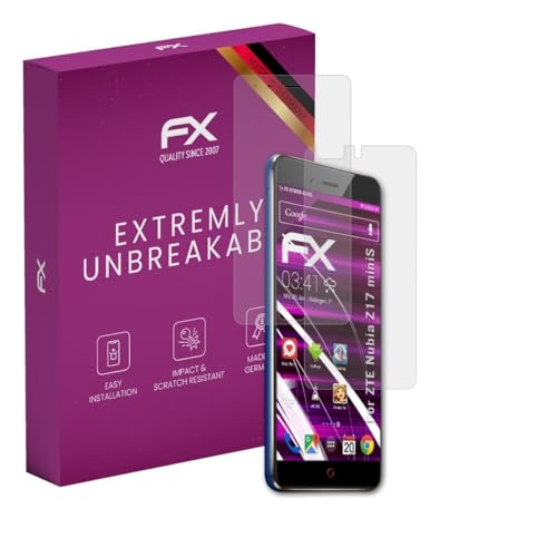 atFoliX Lámina Protectora de plástico Cristal compatible con ZTE Nubia Z17 miniS Película Vidrio, 9H Hybrid-Glass FX Protector Pantalla Vidrio templado de plástico (Set de 1)