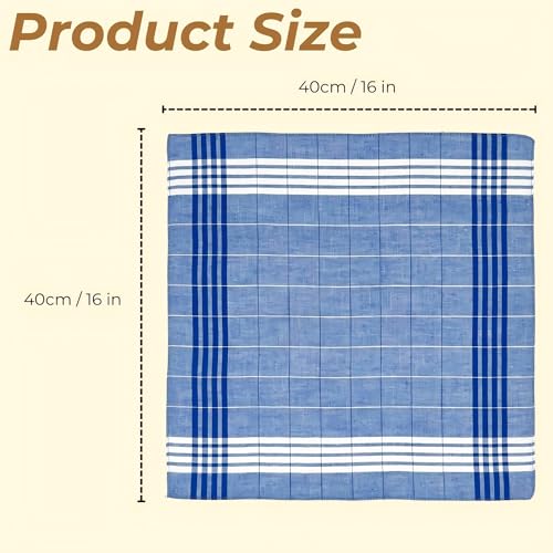 Image of 12 Pack Men's Handkerchiefs for Men Classic Assorted 16 Inch Large Mens Pocket Square Hankies Gents Hankerchieves
