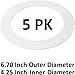 5 Pack Gloss White Goof Trim Ring for 4