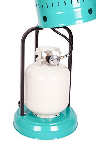 Fire Sense 61130 All Seasons Patio Heater With Wheels 46,000 Btu Output Electronic Ignition System Portable Outdoor Propane Heater Commercial Series Patio Heater - Aqua Blue #TOP4