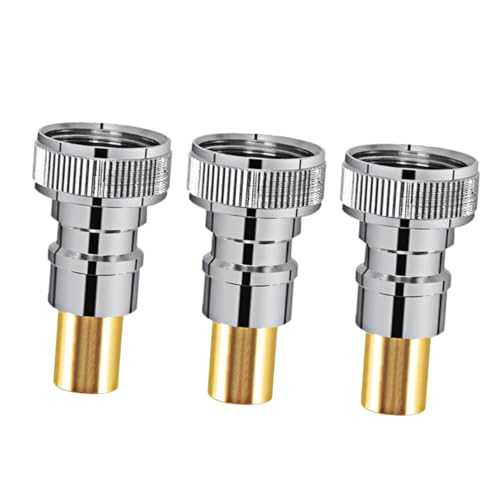 LIFKOME 3個 全自動止水接頭 洗濯機蛇口コネクタ 真鍮製耐久アダプター 自動水止め機能付き ガーデン カー洗浄対応
