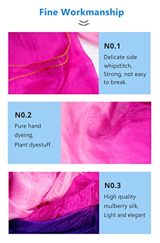 Image of Aumulen 8mm Girls Hand-Made Belly Dance Silk Scarf Veils Gradual Colors