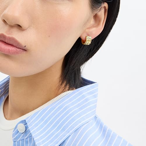 Image of COACH Quilted C Huggie Earrings