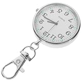 Vaguelly Portachiavi orologio da infermiere in acciaio argento con clip, resistente e leggero, dimensioni 8.00X4.30X0.80CM, adatto a studenti di infermieristica Colore Casuale