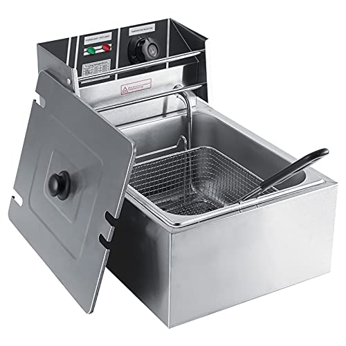 Generic – Fryer en Acier Inoxydable Single écran 200 ° C Fryer Grande 