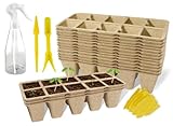 LYFETC Anzuchttöpfe 100Zellen Biologisch abbaubare , 10pcs Anzuchttöpfe Abbaubar Pflanztopf Biologisch Abbaubar anzucht anzuchttöpfe Geeignet für alle Samen, Sämlinge, Blumen, Obst und Gemüse
