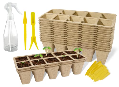 LYFETC Anzuchttöpfe 100Zellen Biologisch abbaubare , 10pcs Anzuchttöpfe Abbaubar Pflanztopf Biologisch Abbaubar anzucht anzuchttöpfe Geeignet für alle Samen, Sämlinge, Blumen, Obst und Gemüse