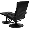 Flash Furniture Rachel Contemporary Multi-Position LeatherSoft Recliner Chair with Ottoman, 360-Degree Swivel Recliner Chair and Ottoman Set, Black