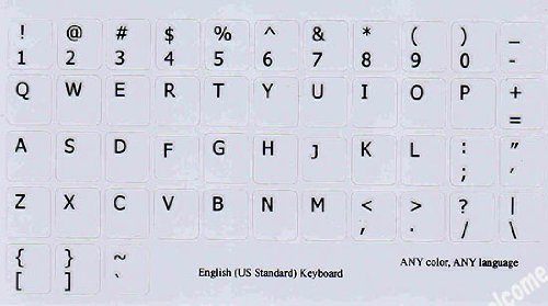 Pegatinas de teclado gris no transparentes en inglés US miniatura 2
