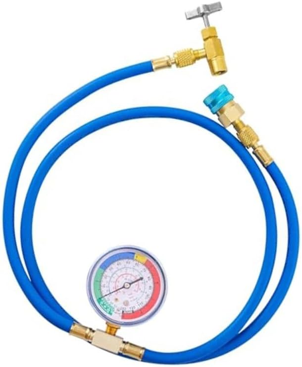Low Side Quick Coupler R134A Charge Hose Kit with Self Sealing Can Opener for Vehicle AC Recharge 1 5 Meter Hose