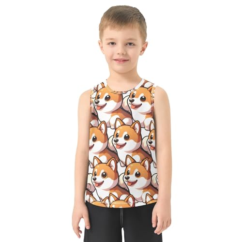 susiyo Cute Shiba Inu Dog Boys Sleeveless Tank Top Girls Athletic T Shirt2