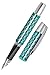 Produktbild ONLINE Füller Campus Diamond Turquoise, Tinten-Füller für Rechtshänder, ergonomisches Griffstück, hochwertige Iridium-Feder medium, Standard-Tintenpatronen, inkl Kombipatrone blau, Allergiker geeignet