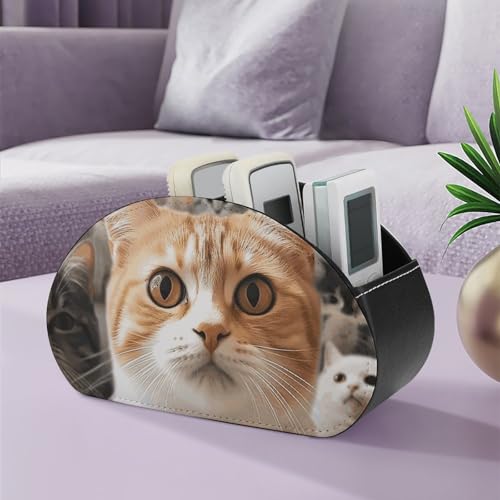 Support de télécommande amusant chat en cuir PU, le cadeau idéal - 6