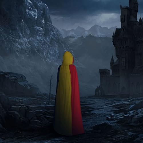 Cape à capuche drapeau Roumanie 140 cm costume unisexe sans plis