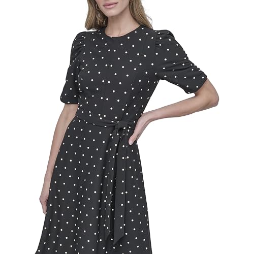 Image of DKNY Women's Jewel Neck Scuba Crepe Dress