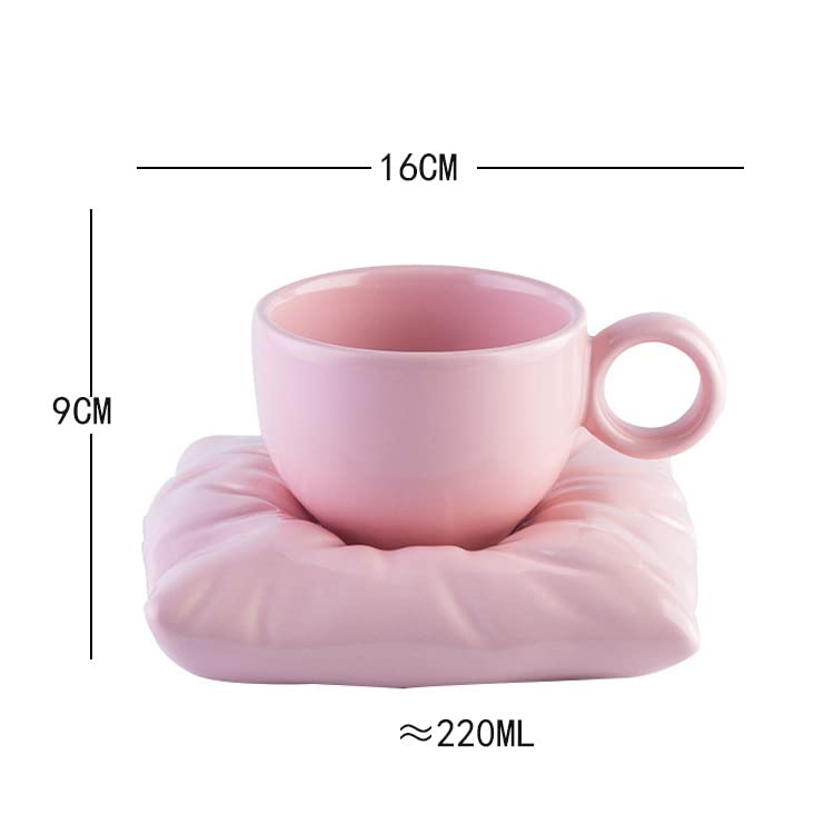 Ceramiczne zestawy kubków do kawy kubek z łyżką spodkami, filiżanki do cappuccino ze spodkiem, ceramiczny zestaw filiżanek do herbaty i spodków, do specjalnych napojów kawowych, kawiarni mokki, latte i herbaty, 200 ml