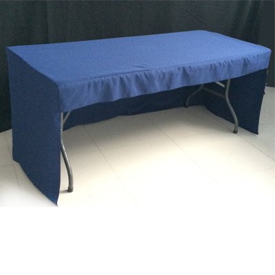 Event Decor 6 ft Fitted Navy Blue 3 Sided Rectangular Trestle Exhibition Tablecloth Venue Occasion Venue