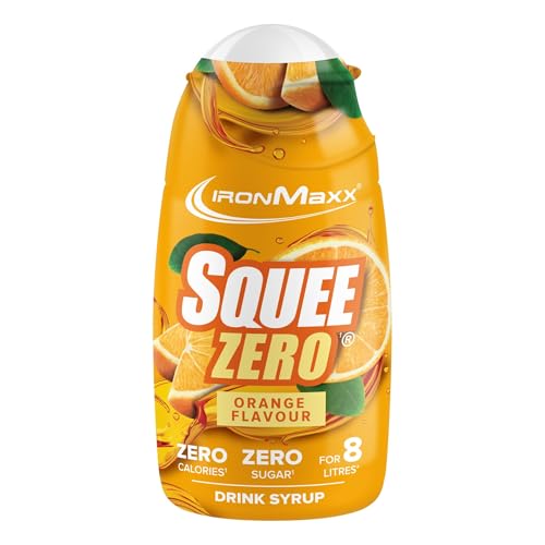 IronMaxx SqueeZero - Orange 65ml Jarabe | Sabor refrescante para 8 litros | Sin azúcar y sin calorías en 100 ml de bebida lista para consumir