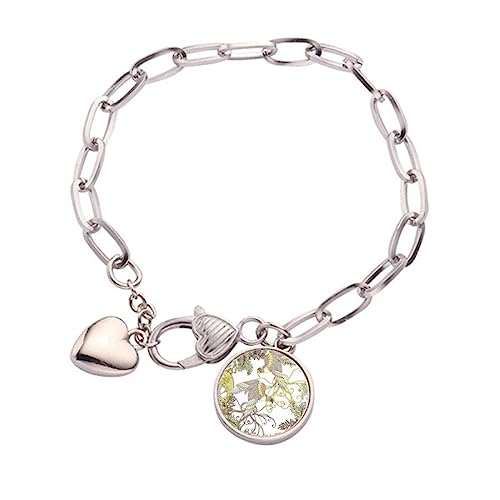 Bracelet Ukiyo-e Arbre Fleur Oiseau Bijoux Charm Mode en Métal