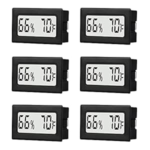 6 Pack Mini Small Digital Hygrometer Thermometer Indoor Temperature and Humidity Meter Gauge with Temp Humidity Sensor Monitor Fahrenheit (℉) for Jars,Home,Room