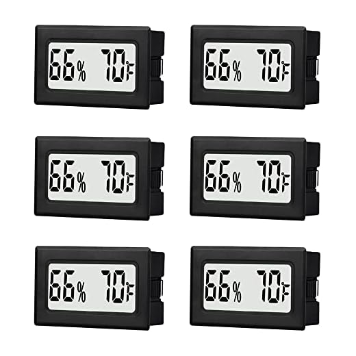 6 Pack Mini Small Digital Hygrometer Thermometer Indoor Temperature and Humidity Meter Gauge with Temp Humidity Sensor Monitor Fahrenheit (℉) for Jars,Home,Room