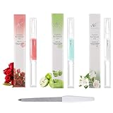 【 Nagelpflege Stift Set 】 Enthält drei Nagelpflege Stifte und eine Nagelfeile. Nagelnährungsölstifte enthalten reichhaltige feuchtigkeitsspendende Inhaltsstoffe, die schnell in die Haut um die Nägel eindringen können, speziell entwickelt, um die Nägel zu pflegen und ihnen einen natürlichen Glanz zu verleihen.