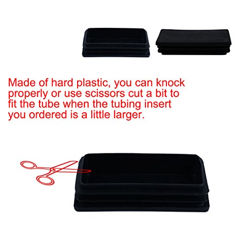 Uxcell Plastic Furniture Table Chair Leg Rectangle Tube Pipe Insert Cap 50Mm X 100Mm 10Pcs Black #TOP5