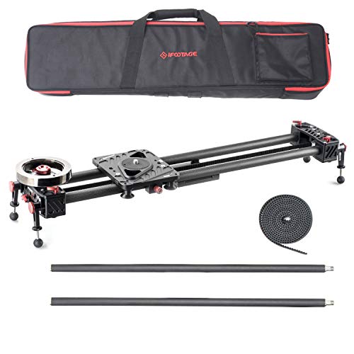 Ifootage Camera Slider Track Carbon Fiber 53'' Dolly Rail Video Stabilizer Professional For Dslr Camera Dv Video Camcorder Film Photography - Shark Slider S1 With Extension Tubes (S1B) #TOP28