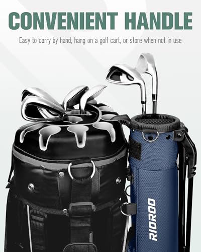 Image of Golf Stand Bag, Lightweight Par 3 Golf Bag Holds Up to 7 Clubs with Two Way Dividers Cooler Pocket Shoulder Strap and Multiple Storage Pockets for Men and Women