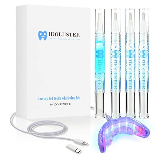 IDOLUSTER Teeth Whitening Kit with LED Light, Fast Tooth Whitener Gel & Red and Bule Teeth Whitening Light, 3 Pcs Teeth whitening pens, Desensitizing Gel, Teeth Whitening System for Sensitive Teeth