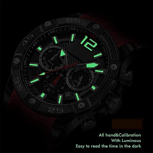 AIMES Watch for Men Sport Military Waterproof Chronograph Mens Watches Analog Quartz Big Face Classic Stylish Fashion Casual Designer Business Work Wrist Watch Elegant Gift for Men - Image 6