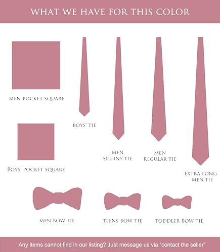 Image of Boy's Solid Tie with Pocket Square Set, Regular Necktie for Children and Kids, Self-Tied