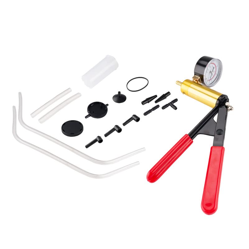 MARSFLUX Auto Repair Toolbox, Hand Held Brake Fluid Bleeder Universal Vacuum Pressure Pistol Pump Tester Kit