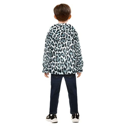 White Animal Print Leopard Toddler Jackets for Boys Winter Outerwear Kids 3T-10T4