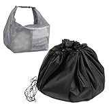 [Contenu Du Produit] Vous Recevrez 1 Pièce De Sac De Plage À Changement Rapide Et 1 Pièce De Trousse De Toilette Pliable.La Taille Du Sac À Langer De Plage Est De 90 Cm Et La Couleur Est Noire; La Taille Du Sac De Lavage Pliable Est 27*11.5*24.5 Cm Et La Couleur Est Grise, Ce Qui Convient Aux Voyages En Plein Air Et À La Plage.