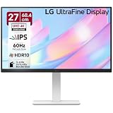 LG 27US550 68 cm (27 Inch) Ultrafine UHD (3840x2160) IPS Monitor, HDR10, DCI-P3 90%(Typ.), 3-Side Virtually Borderless, Anti-Glare, DP, HDMI X 2, HP Out, Tilt/Height/Swivel/Pivot Adjustment (White)