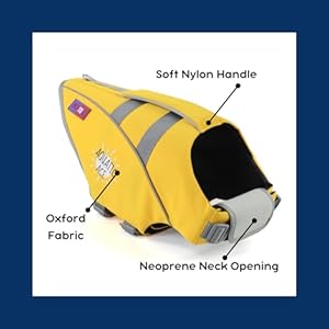 Large-Dog-Life-Jacket-Yellow-Neoprene-Lifejacket-for-Swimming-Boating-Vest-with-Velcro-and-Reflective-Aquatic-Dog-Life-Preserver-Flotation-Device-High-Buoyancy-and-Lifeguard-Handle-Pool-Safety-Vest-L - Cucciolini Doodles   Large-Dog-Life-Jacket-Yellow-Neoprene-Lifejacket-for-Swimming-Boating-Vest-with-Velcro-and-Reflective-Aquatic-Dog-Life-Preserver-Flotation-Device-High-Buoyancy-and-Lifeguard-Handle-Pool-Safety-Vest-L