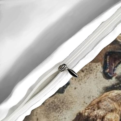Housse de couette lion microfibre de qualité supérieure impression 3D parure lit simple - 6