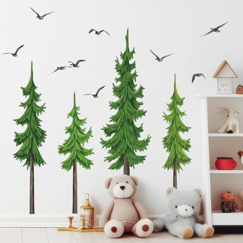 Vinilos decorativos de pino acuarela para pared 2 hojas miniatura 2