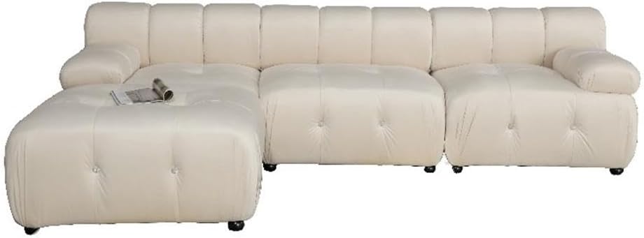 Legend Vansen Flexible Combination Velvet Modular Sectional in Cream