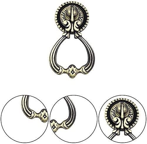 JUCACE Ring Pull Handles, 1PCS Vintage Bronze Knobs Pulls Handles Antique Drawer Pull Ring Single Hole Decorative Hardware with Screws for Furniture Cabinet Cupboard Dresser