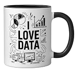 I Love Data, Statistician Data Science And Data Scientist Ceramic Mug, Black/White
