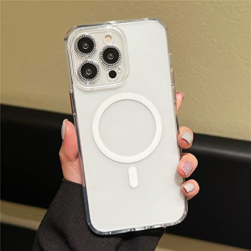 Coque transparente mate iPhone 14 Pro magnétique avec protection caméra rigide