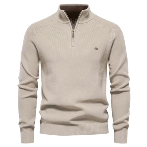 BOQUN Jumper Men's Jumpers Quarter Zip Tops Polo Neck Golf Sweaters Turtle Neck Pullover Sweaters