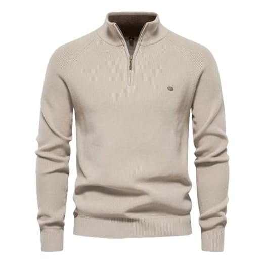 BOQUN Jumper Men's Jumpers Quarter Zip Tops Polo Neck Golf Sweaters Turtle Neck Pullover Sweaters