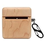 XUMIUZIY Custodia per Auricolari in Legno, Guscio Protettivo in Noce Realizzato a Mano per Custodia di Ricarica per Auricolari con Design Antigoccia, Apertura Facile e Chiusura