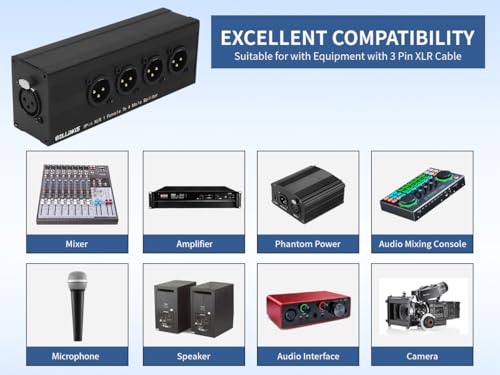 Divisor XLR 3 pines 1 hembra a 4 macho, 10% de descuento